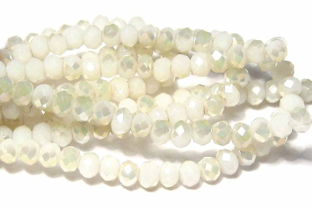 Cristale din sticla, rondelle, 3x2 mm, Light yellow