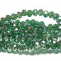 Cristale din sticla, rondelle, 3x2 mm, AB, verzi