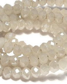 Cristale din sticla, rondelle, 3.5x2.5 mm, electroplacate, gri