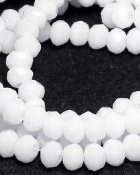 Cristale din sticla, rondelle, 3.5x2.5 mm, electroplacate, albe