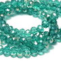 Cristale din sticla, rondelle, 3.5x2.5 mm, AB, LightSeaGreen