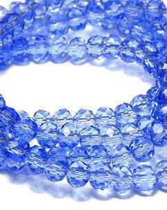 Cristale din sticla, rondelle, 3.5x2.5 mm, albastre