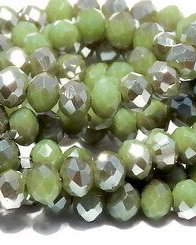 Cristale din sticla, rondelle, opace, 4x3 mm, electroplacate