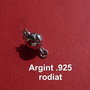 Inchizatoare din argint .925 rodiat sfera cu buton si pin