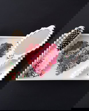 Set mireasa trandafiri, set gatitul miresei trandafiri, set perie si oglinda, set tava mireasa, set nunta trandafiri, set mire si mireasa, tava mireasa trandafiri, set mireasa inima