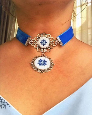Colier Chocker catifea