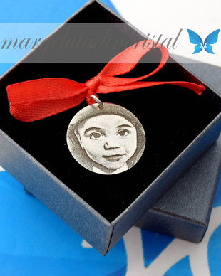 Banut Mot/Botez/Ruperea Turtei Argint 925 2,2 cm / Fotografie / Portret 3D