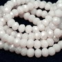 Cristale din sticla, rondelle, opace, 4x3 mm, electroplacate, ivory