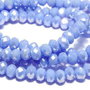 Cristale din sticla, rondelle, opace, 4x3 mm, electroplacate, albastre