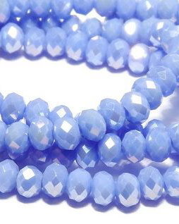 Cristale din sticla, rondelle, opace, 4x3 mm, electroplacate, albastre