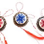 Brosa - martisor cu broderie manuala - motive traditionale cod BF8767
