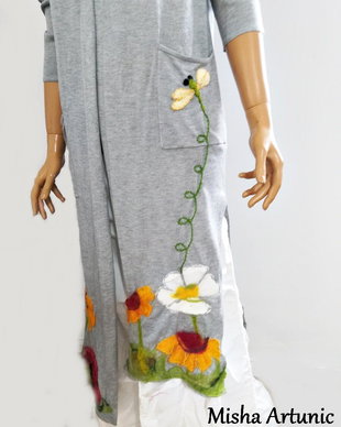 VANDUT - Cardigan din tricot cu flori de vara impaslte