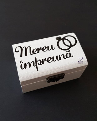 Cutie verighete Mereu impreuna, cutie verighete mesaj, pernuta verighete, cutie verighete personalizata