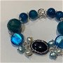 BRATARA INFINITE BLUE-agate,murano,perle de cultura
