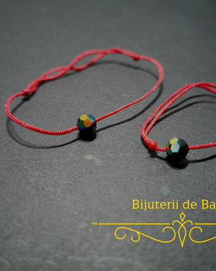Set brățări mamă-fiică "Black drop"