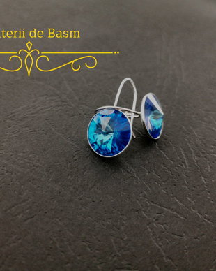 Cercei argint Royal Blue deLite