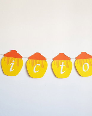 Ghirlanda Winnie the Pooh, ghirlanda botez Winnie, banner botez, ghirlanda cu nume, banner Winnie