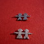 Link din argint .925 rodiat cu zirconii aprox 2.5x10x18.5 mm (cu anourile)