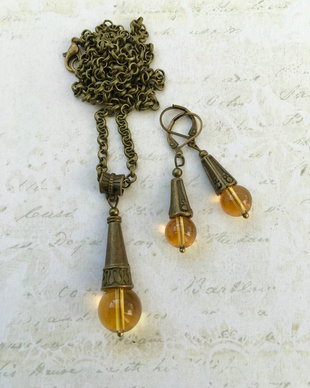 set vintage citrin