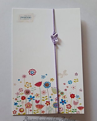Bratara snur si fluture Swarovski 6mm Lila
