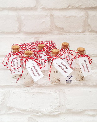 Martisor puf papadie, martisor sticlute, martisor dorinte, martisor urare, martisor personalizat, sticlute papadie, martisor papadie