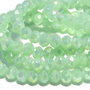 Cristale din sticla, rondelle, opace, 4x3 mm, electroplacate, vernil