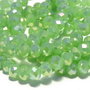 Cristale din sticla, rondelle, opace, 4x3 mm, electroplacate, vernil