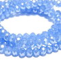 Cristale din sticla, rondelle, opace, 4x3 mm, electroplacate, albastre