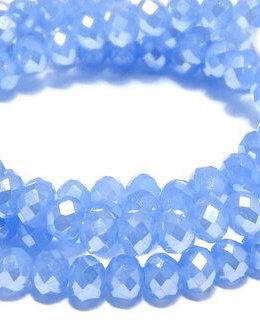 Cristale din sticla, rondelle, opace, 4x3 mm, electroplacate, albastre
