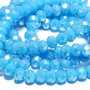 Cristale din sticla, rondelle, opace, 4x3 mm, electroplacate, albastre