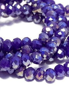 Cristale din sticla, rondelle, opace, 4x3 mm, AB, albastre