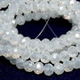 Cristale din sticla, rondelle, opace, 4x3 mm, AB, albe