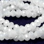 Cristale din sticla, rondelle, opace, 4x3 mm, AB, albe