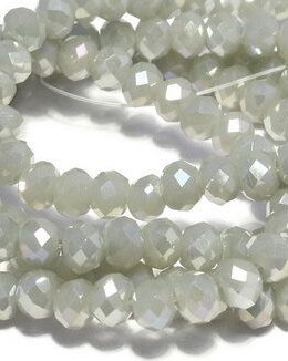 Cristale din sticla, rondelle, opace, 4x3 mm, AB
