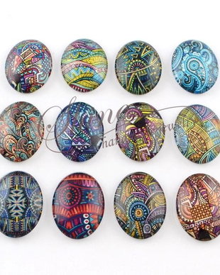 Cabochon oval sticla, 40x30x8mm