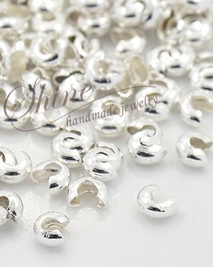 Crimp cover argintiu, 5mm