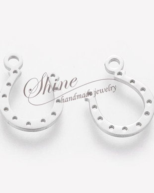 Charm potcoava, otel inoxidabil, 13.5x9.7x1mm
