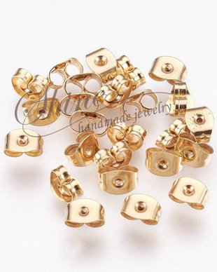 Fluturasi cercei otel inoxidabil auriu, 3x6x4mm