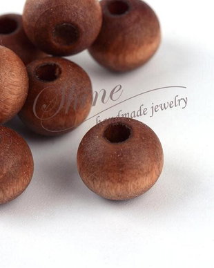 Margele lemn Saddle Brown, 8x7mm