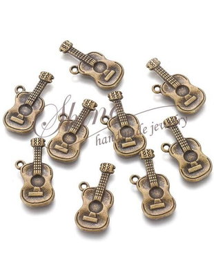 Pandantiv chitara bronz, 25x13x2mm