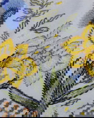 Napron cu broderie narcise