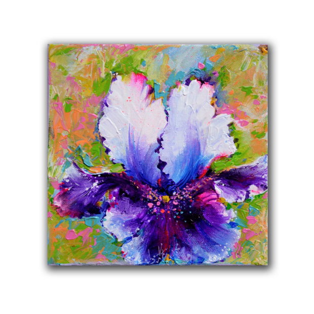 REZERVAT - Tablou Floare de Iris, Cadou, Unicat