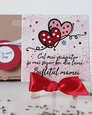 Minicanvas pentru mama pictat manual personalizat cu mesaj