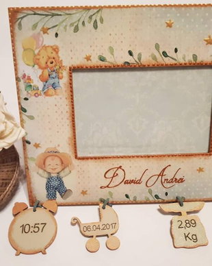 Rama foto personalizata cu datele de la nastere