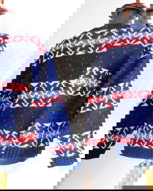 PULOVER  RETRO LANA BLEUMARIN