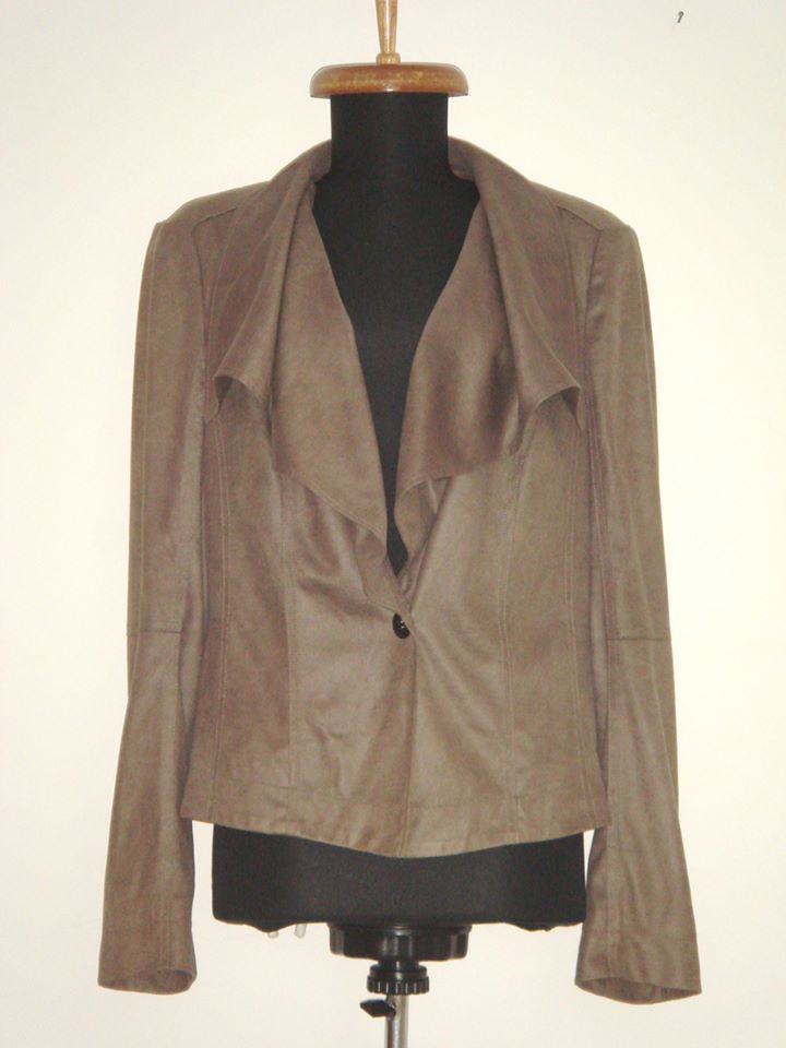 LUISA CERANO - Sacou nou, cu guler chic, grej