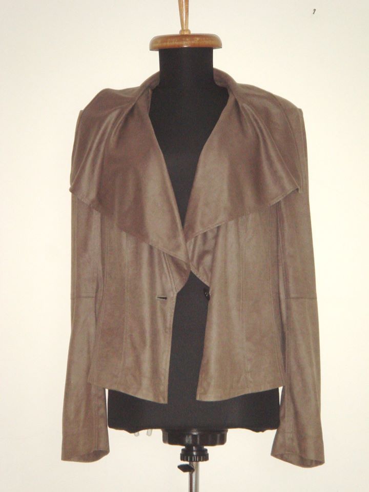 LUISA CERANO - Sacou nou, cu guler chic, grej