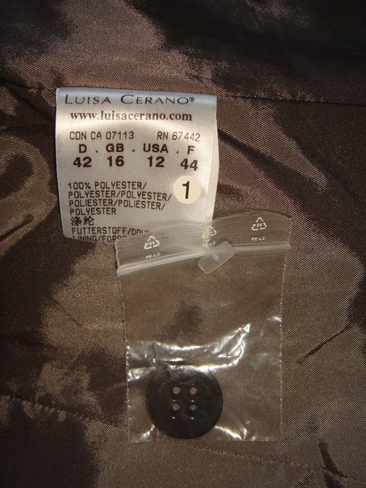 LUISA CERANO - Sacou nou, cu guler chic, grej