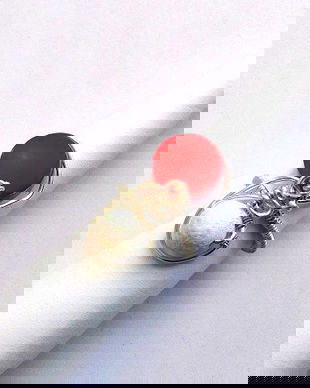 inel coral alb si rosu 35689