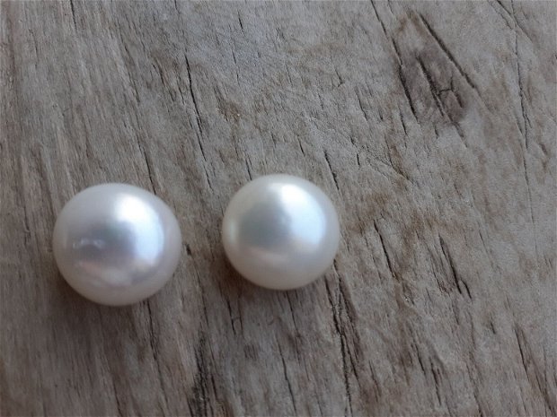 Perle de cultura, cabochon semigaurit 13 mm (2 buc)